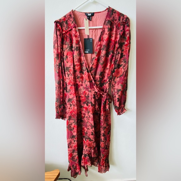 Antropologie Paige Floral Wrap Dress - Red and Black XS - Picture 4 of 6